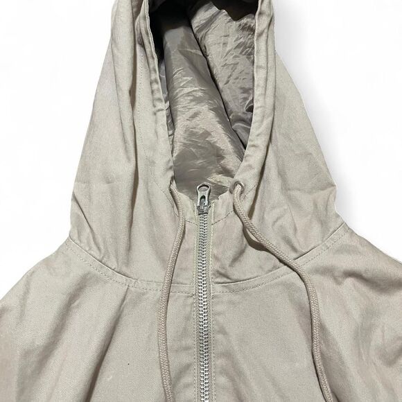 Quality Divided H&M Men’s Tan High Hood Jacket Full Zip Heavyweight Sz L - Picture 5 of 6